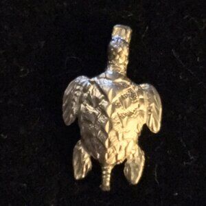 Unfinished Sea Turtle Pendant in Sterling Silver